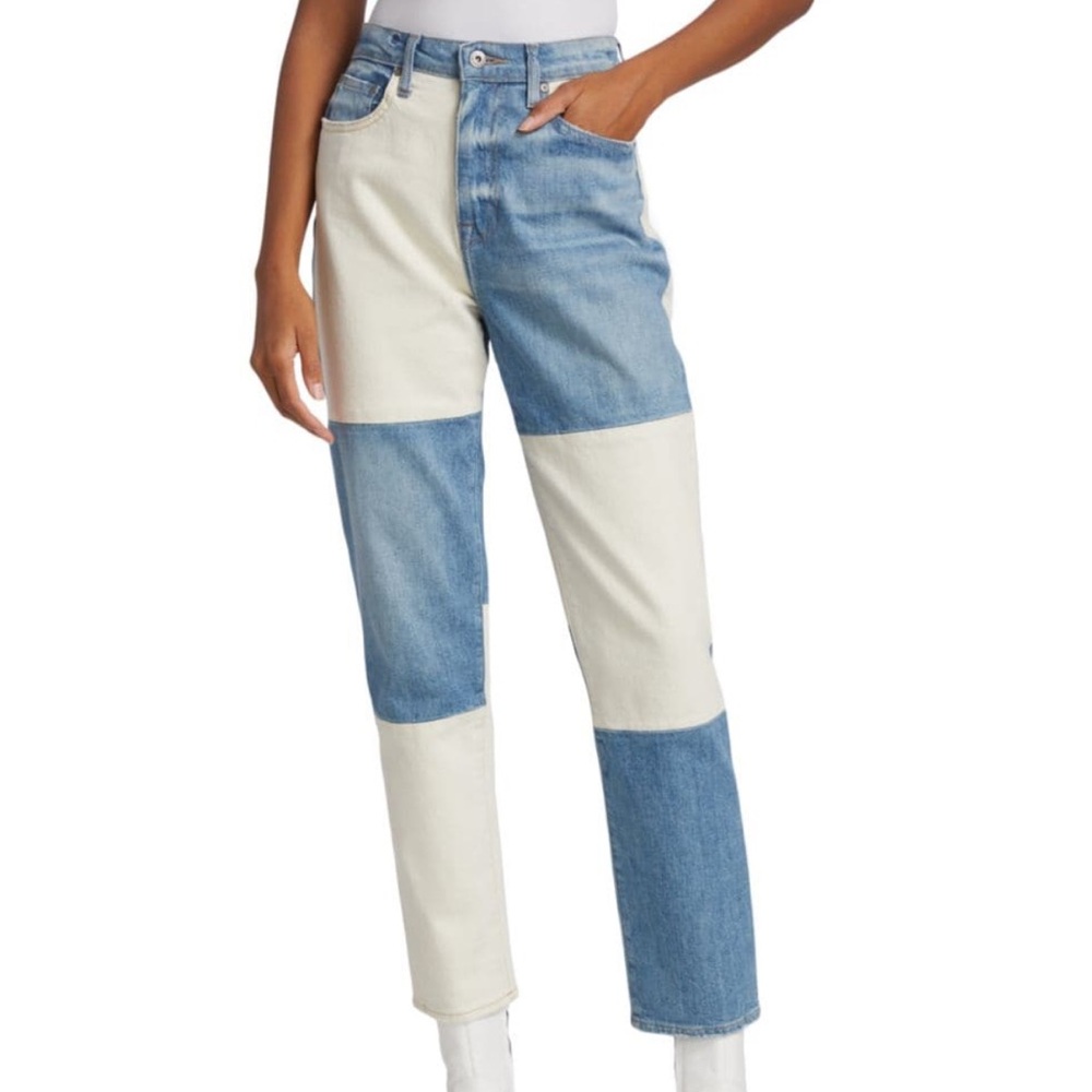 Jonathan Simkhai High Rise Blue And White Straigh… - image 1